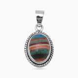 Rainbow Calsilica Silver Pendants