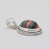 Rainbow Calsilica Silver Pendants