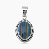 Rainbow Calsilica Silver Pendants