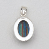 Rainbow Calsilica Silver Pendants