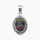 Rainbow Calsilica Silver Pendants