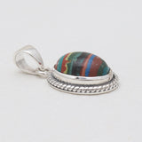 Rainbow Calsilica Silver Pendants