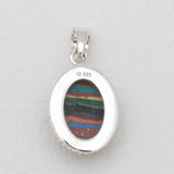 Rainbow Calsilica Silver Pendants