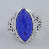 Natural Rainbow Moonstone Silver Ring