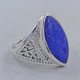 Natural Rainbow Moonstone Silver Ring