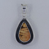 Natural Peanut Wood Jasper Silver Pendant