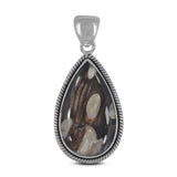 925 Silver Peanut Wood Jasper Pendant