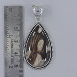 925 Silver Peanut Wood Jasper Pendant