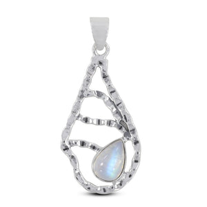 Rainbow Moonstone Silver Pendant
