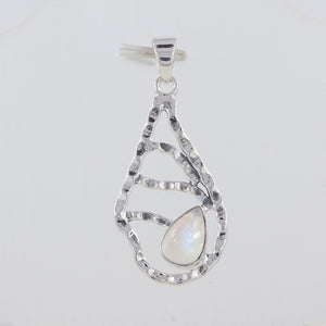 Rainbow Moonstone Silver Pendant