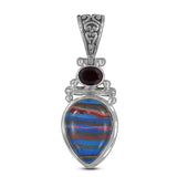 Rainbow Calsilica 925 Sterling Silver Pendant