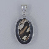 925 Silver Peanut Wood Jasper Pendant