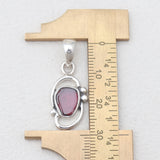 925 Silver Natural Garnet Slice Pendants
