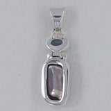 Fresh Water Pearl With Blue Topaz Silver Pendant