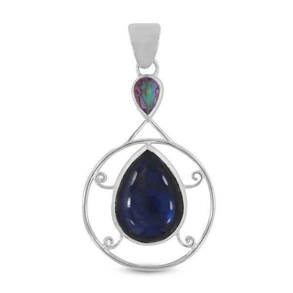 925 Sterling Silver Spectrolite Pendant