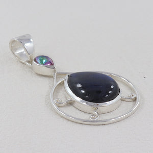 925 Sterling Silver Spectrolite Pendant