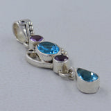 Blue Topaz 925 Sterling Silver Pendant