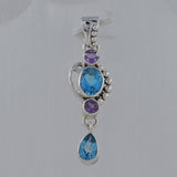 Blue Topaz 925 Sterling Silver Pendant