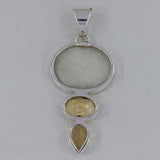 925 Silver White Titanium Druzy Pendant