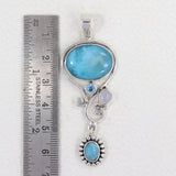 Larimar 925 Sterling Silver Pendant