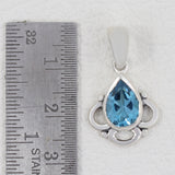 925 Sterling Silver Blue Topaz Pendant