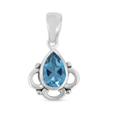 925 Sterling Silver Blue Topaz Pendant