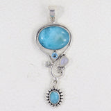 Larimar 925 Sterling Silver Pendant