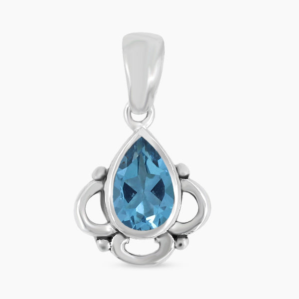 925 Sterling Silver Blue Topaz Pendants