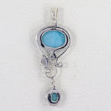 925 Sterling Silver Larimar Pendant