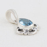 Blue Topaz Pendant 925 Sterling Silver