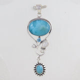 Larimar 925 Sterling Silver Pendant