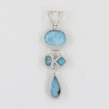 Natural Blue Larimar 925 Sterling Silver Pendant