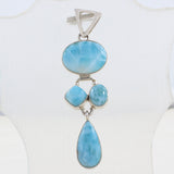 925 Sterling Silver Natural Larimar Pendant