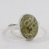 Rainforest Jasper Silver Ring