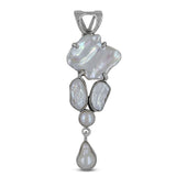 Natural Fresh Water Pearl 925 Sterling Silver Pendant