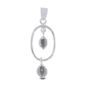 925 Silver Herkimer Quartz Pendant