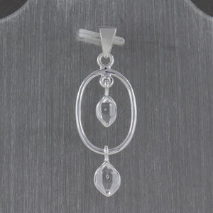 925 Silver Herkimer Quartz Pendant