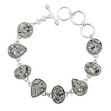 Pyrite Druzy Silver Bracelet