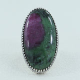 Ruby Zoisite Silver Ring