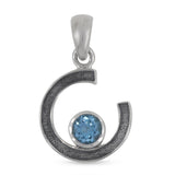 925 Sterling Silver Blue Topaz Pendant