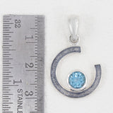 925 Sterling Silver Blue Topaz Pendant