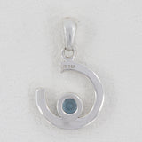 925 Sterling Silver Blue Topaz Pendant