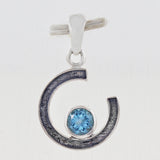 925 Sterling Silver Blue Topaz Pendant