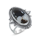 Peanut Wood Jasper Designer Ring in 925 Sterling Silver