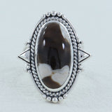 Peanut Wood Jasper Designer Ring in 925 Sterling Silver