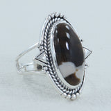 Peanut Wood Jasper Designer Ring in 925 Sterling Silver