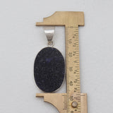 Blue Druzy Quartz Silver Pendants