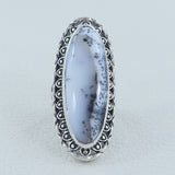 Blue Lace Agate Designer Ring in 925 Sterling Silver