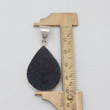Blue Druzy Quartz Silver Pendants