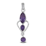 925 Sterling Silver Garnet Gemstone Pendant